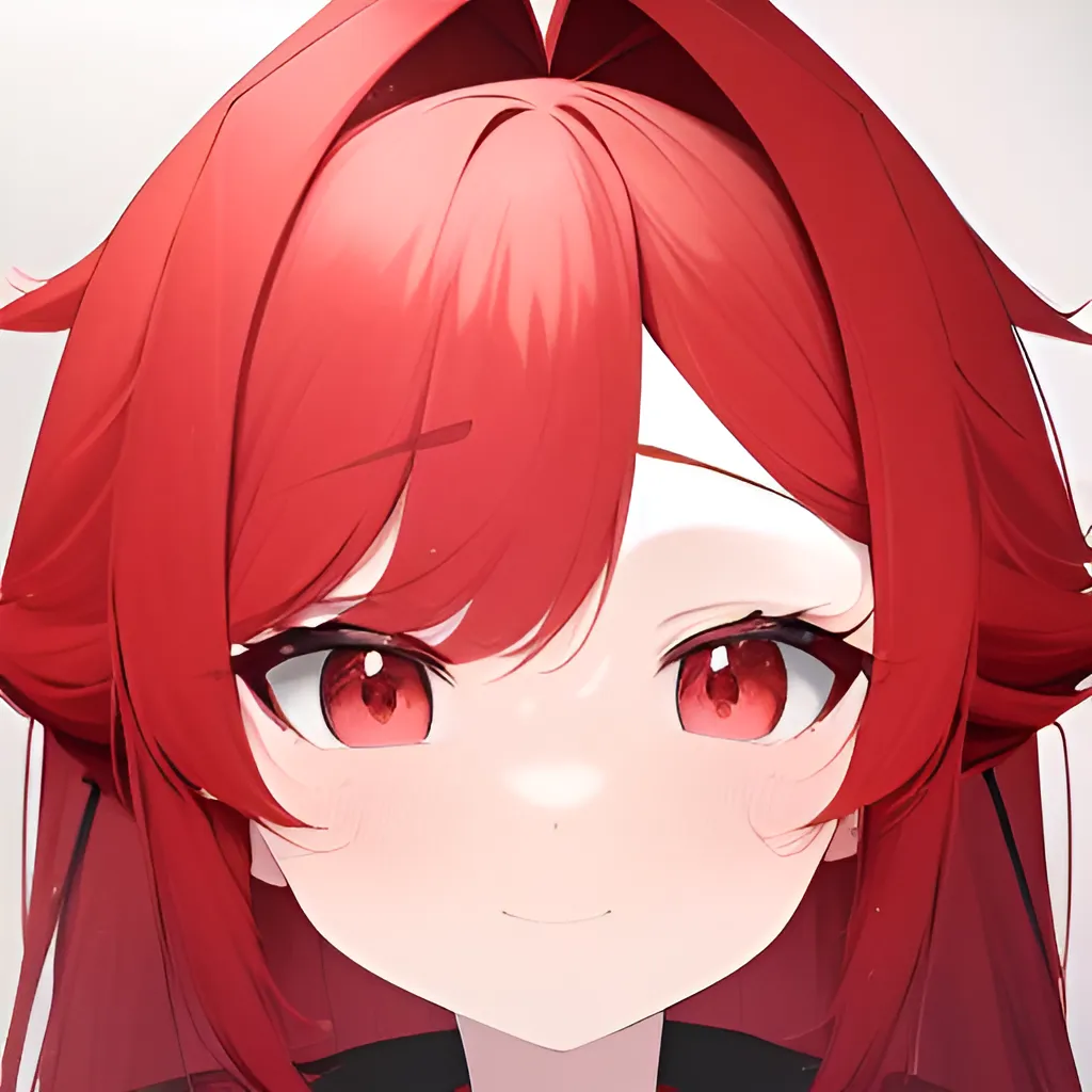 a cute anime girl, red